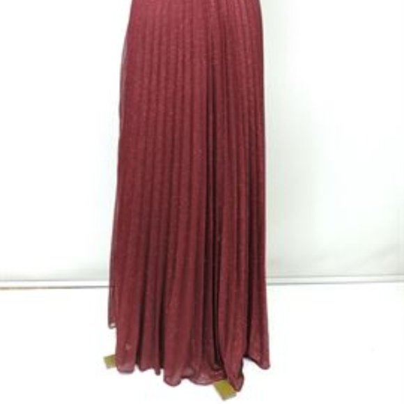Laura Petites Long Sleeveless Burgundy Dress - Size 6 - Picture 6 of 8